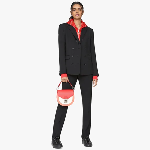 Túi Đeo Vai MCM Tracy Shoulder Bag In Color Block Leather Màu Đỏ