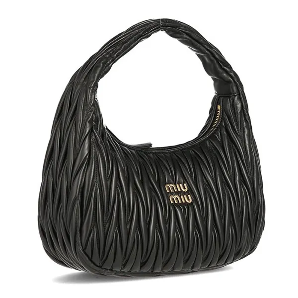 Túi Đeo Vai Miu Miu Wander Matelassé Leather Bag 5BC108 N88 F0002 Màu Đen