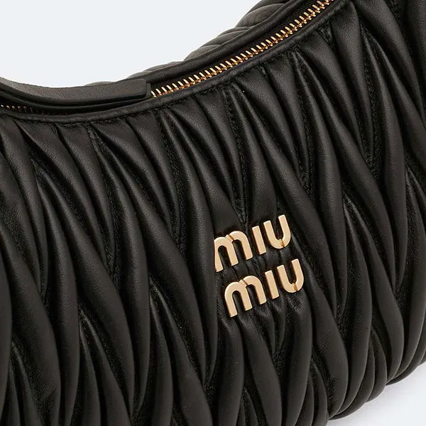 Túi Đeo Vai Miu Miu Wander Matelassé Leather Bag 5BC108 N88 F0002 Màu Đen