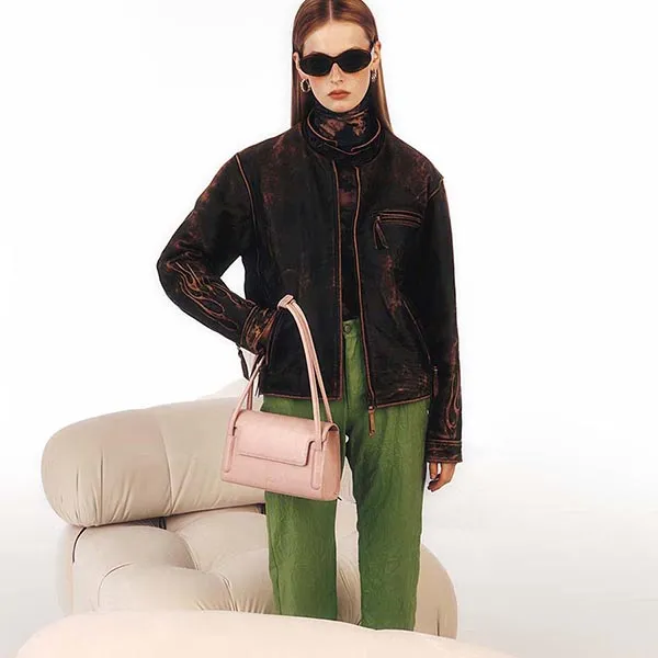 Túi Đeo Vai Nữ Find Kapoor Marty Bag 26 Crinkled FBMT26CR0PL Màu Hồng