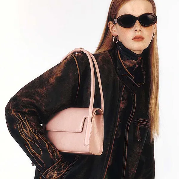 Túi Đeo Vai Nữ Find Kapoor Marty Bag 26 Crinkled FBMT26CR0PL Màu Hồng