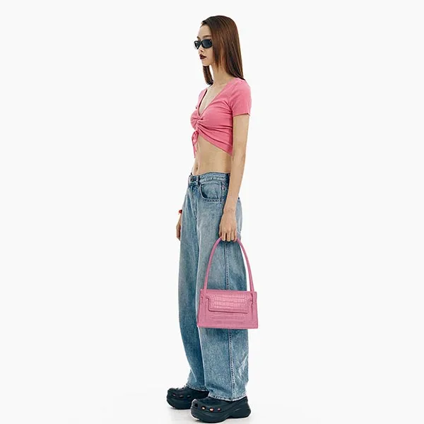 Túi Đeo Vai Nữ Find Kapoor Marty Bag 26 Croco FBMT26XR0DP Màu Hồng
