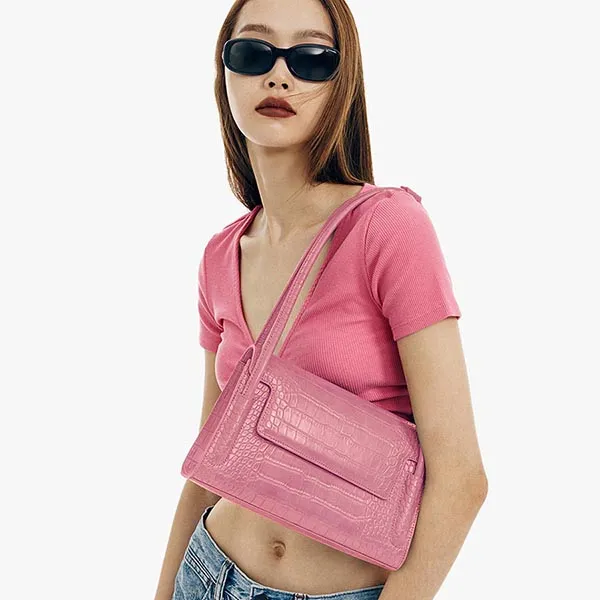 Túi Đeo Vai Nữ Find Kapoor Marty Bag 26 Croco FBMT26XR0DP Màu Hồng
