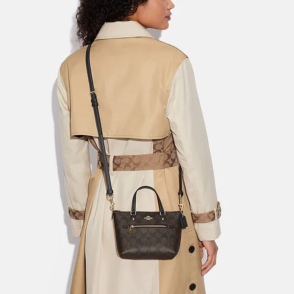 Túi Xách Coach Mini Gallery Crossbody In Signature Canvas CA721 Màu Nâu - Túi xách - Vua Hàng Hiệu
