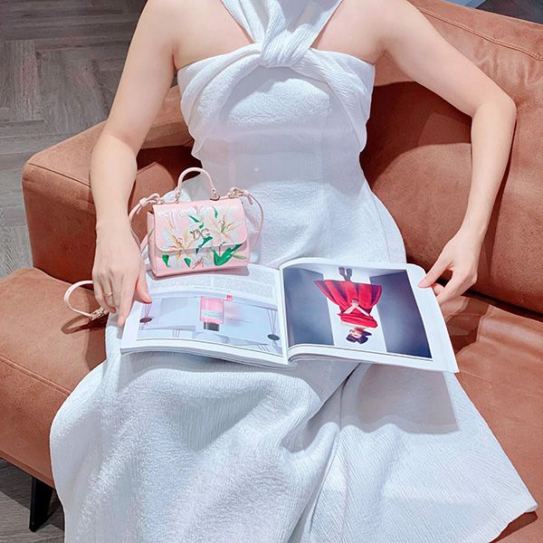 Túi Xách Nữ Dolce & Gabbana D&G Miss Sicily Von Lily Print Màu Hồng Phối Họa Tiết - 1