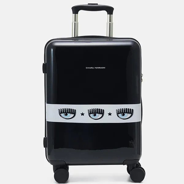 Vali Chiara Ferragni Logomania Hardshell Suitcase Màu Đen Size Cabin - Túi xách - Vua Hàng Hiệu