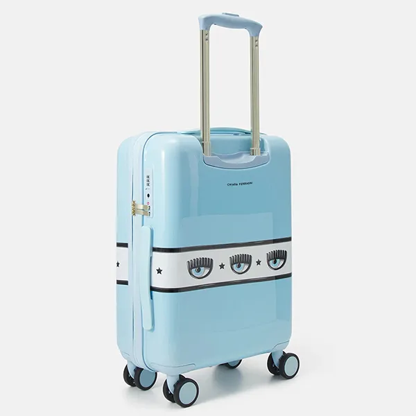 Vali Chiara Ferragni Logomania Hardshell Suitcase Màu Xanh Nhạt Size Cabin - Túi xách - Vua Hàng Hiệu