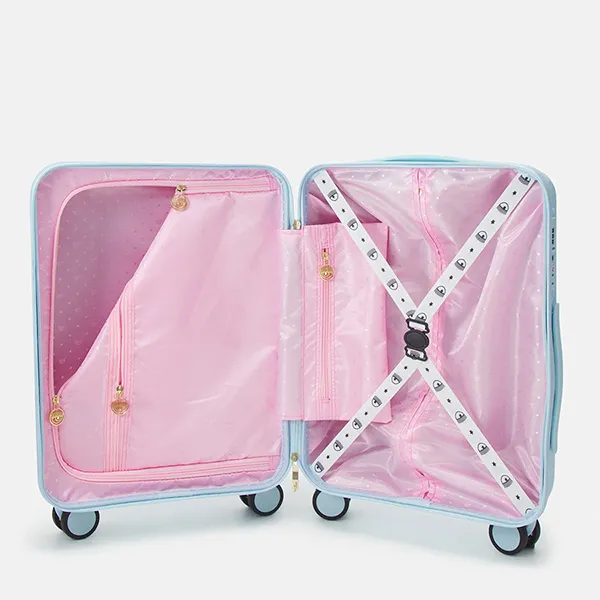 Vali Chiara Ferragni Logomania Hardshell Suitcase Màu Xanh Nhạt Size Cabin - Túi xách - Vua Hàng Hiệu