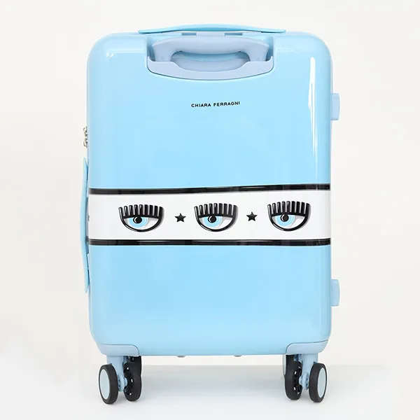 Vali Chiara Ferragni Logomania Hardshell Suitcase Màu Xanh Nhạt Size Cabin - Túi xách - Vua Hàng Hiệu