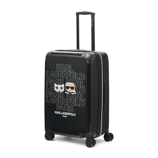 Vali Karl Lagerfeld Women's Black Karl & Kat Hardside Spinner Màu Đen Size 24 - Túi xách - Vua Hàng Hiệu