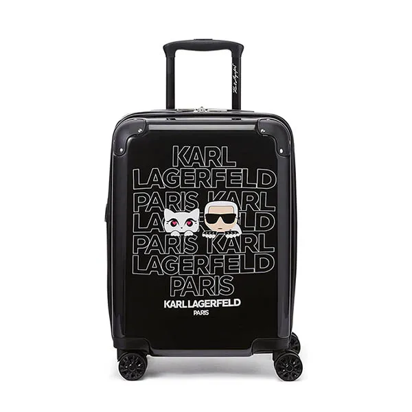 Vali Karl Lagerfeld Women's Black Karl & Kat Hardside Spinner Màu Đen Size 24 - Túi xách - Vua Hàng Hiệu