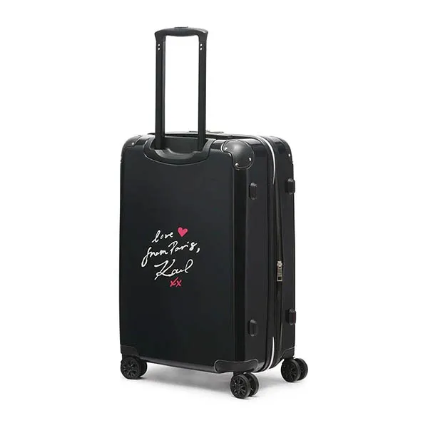 Vali Karl Lagerfeld Women's Black Karl & Kat Hardside Spinner Màu Đen Size 24 - Túi xách - Vua Hàng Hiệu