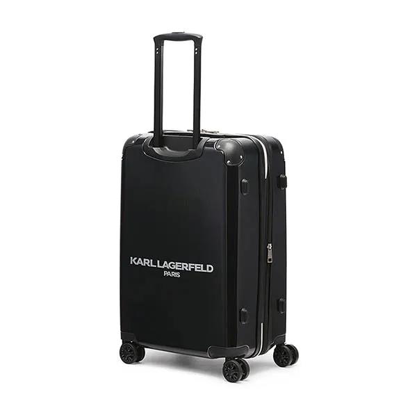Vali Karl Lagerfeld Women's Black Metallic Hardside Spinner Màu Đen Size 24 - Túi xách - Vua Hàng Hiệu