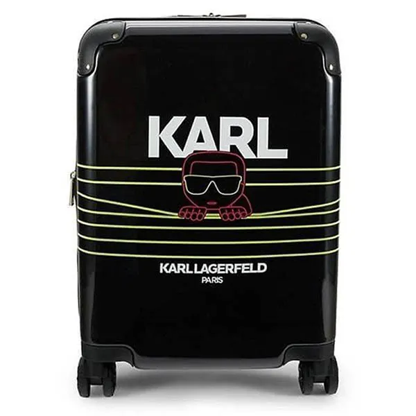 Vali Karl Lagerfeld Women's Black Peeking Karl Hardside Spinner Màu Đen Vàng Size 24 - Túi xách - Vua Hàng Hiệu