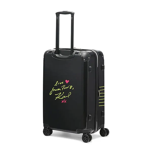 Vali Karl Lagerfeld Women's Black Peeking Karl Hardside Spinner Màu Đen Vàng Size 24 - Túi xách - Vua Hàng Hiệu