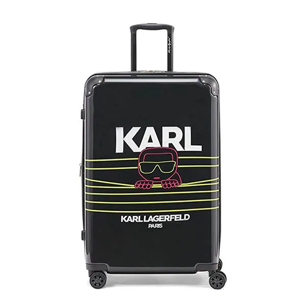 Vali Karl Lagerfeld Women's Black Peeking Karl Hardside Spinner Màu Đen Vàng Size 24 - Túi xách - Vua Hàng Hiệu