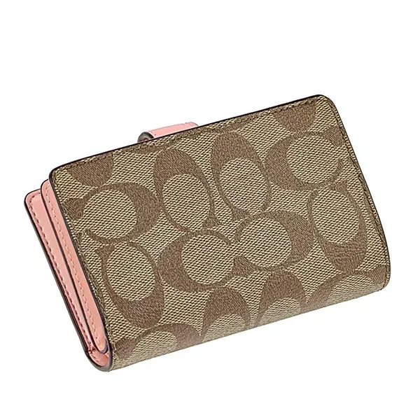 Ví Nữ Coach Signature Wallet Bifold 23553 IMPWD Màu Nâu - Hồng Nhạt - Túi xách - Vua Hàng Hiệu