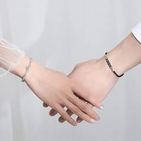 Vòng Đeo Tay Đôi LiLi Jewelry Đính Đá CZ Charles Lili_464255 Màu Xám/Đen - Trang sức - Vua Hàng Hiệu