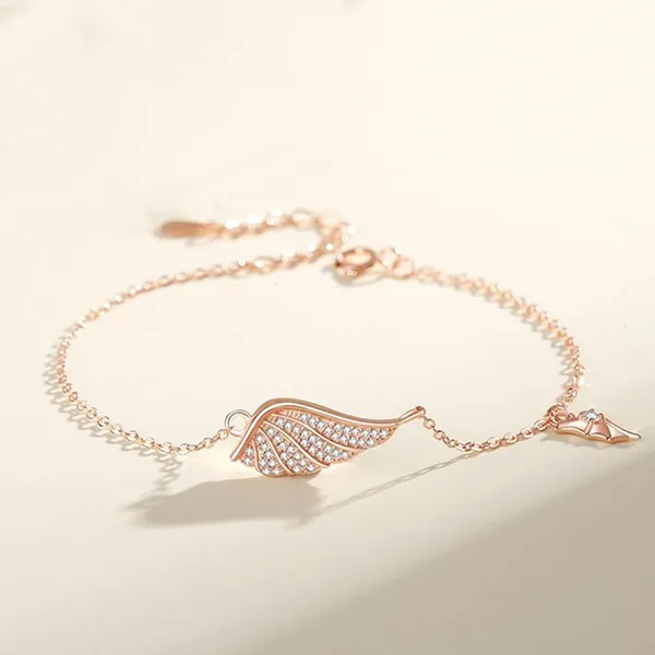 Vòng Đeo Tay Đôi LiLi Jewelry Đính Đá CZ Lili_211775 Màu Vàng Hồng - Bạc - Trang sức - Vua Hàng Hiệu