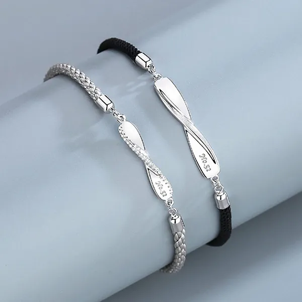 Vòng Đeo Tay Đôi Nam/Nữ LiLi Jewelry Forever Love Lili_986852 Màu Đen/Bạc - Trang sức - Vua Hàng Hiệu