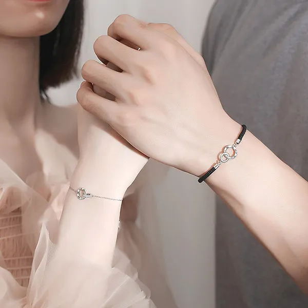 Vòng Đeo Tay Đôi LiLi Jewelry Keep Me In Your Heart Lili_845123 Màu Đen/Bạc - Trang sức - Vua Hàng Hiệu