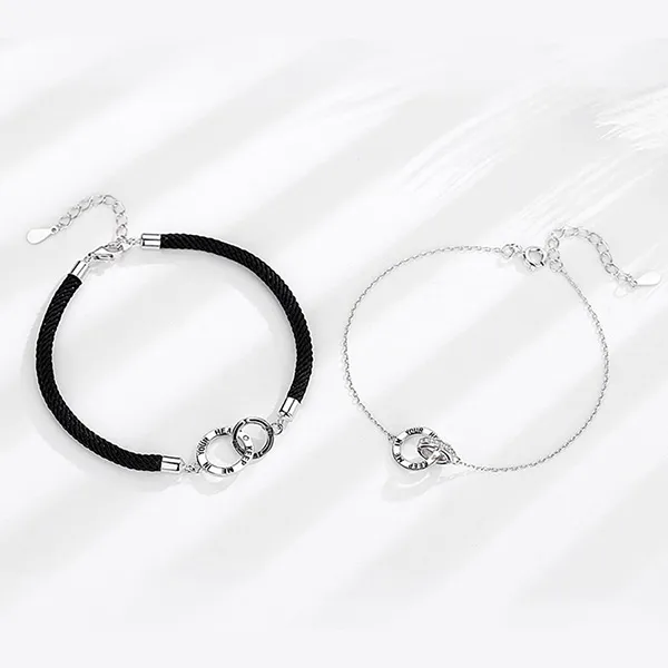 Vòng Đeo Tay Đôi LiLi Jewelry Keep Me In Your Heart Lili_845123 Màu Đen/Bạc - Trang sức - Vua Hàng Hiệu