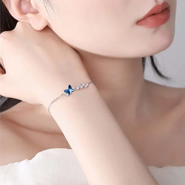Vòng Đeo Tay LiLi Jewelry Butterfly Đính Đá Swarovski, CZ Lili_327692 Màu Bạc - Trang sức - Vua Hàng Hiệu