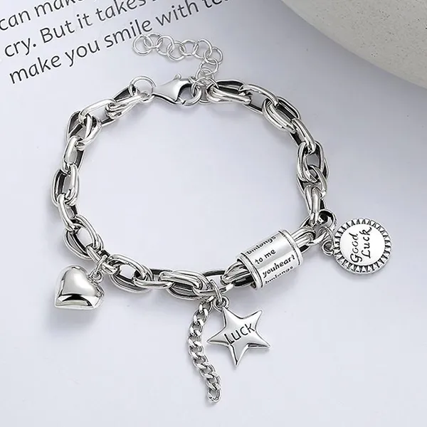 Vòng Đeo Tay LiLi Jewelry Chi Tiết Ngôi Sao, Trái Tim, Tròn Lili_884778 Màu Bạc - Trang sức - Vua Hàng Hiệu