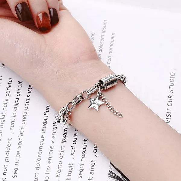 Vòng Đeo Tay LiLi Jewelry Chi Tiết Ngôi Sao, Trái Tim, Tròn Lili_884778 Màu Bạc - Trang sức - Vua Hàng Hiệu
