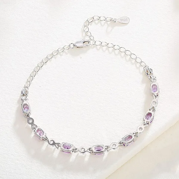 Vòng Đeo Tay LiLi Jewelry Đính Đá CZ Lili_172174 Màu Bạc Tím