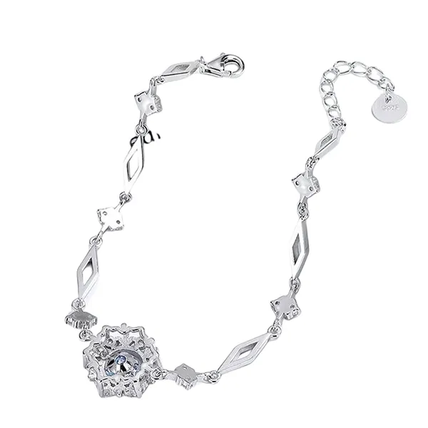 Vòng Đeo Tay LiLi Jewelry Hình Bông Tuyết Đính Đá CZ Lili_994191 Màu Bạc Xanh - Trang sức - Vua Hàng Hiệu