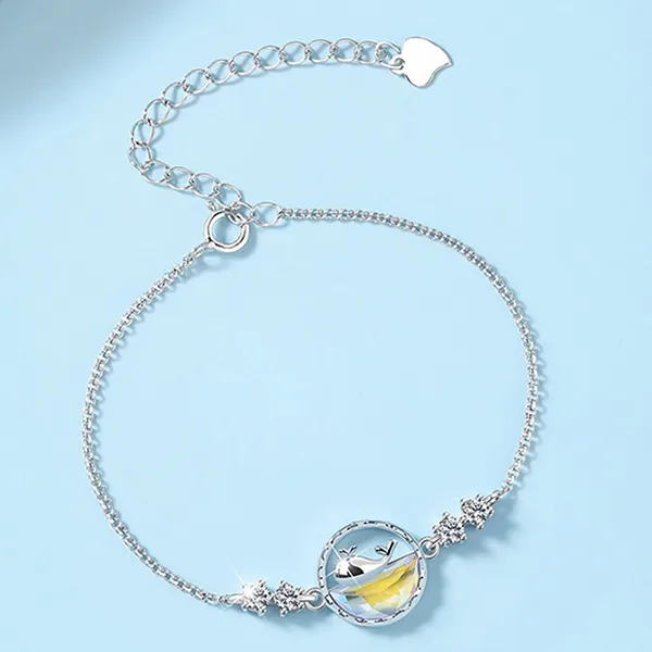 Vòng Đeo Tay LiLi Jewelry Hình Cá Voi Đính Pha Lê Aurora, Đá CZ Lili_775374 Màu Bạc