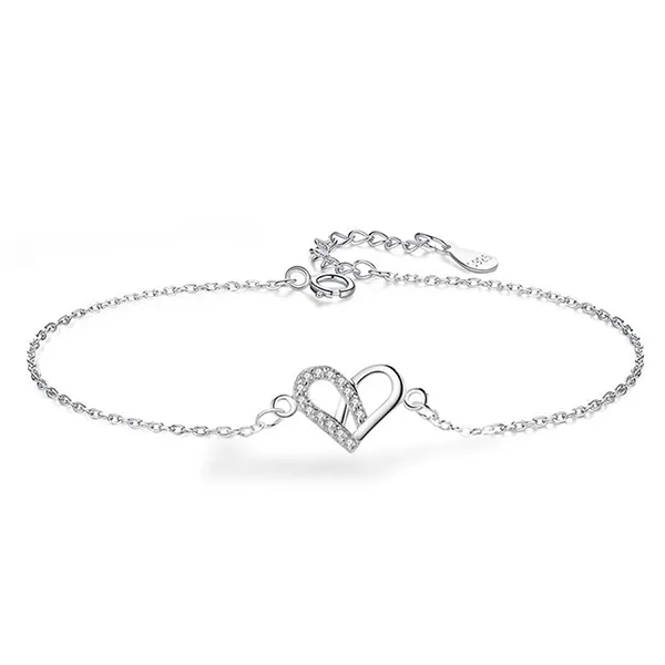 Vòng Đeo Tay LiLi Jewelry Hình Trái Tim Heart To Heart Đính Đá CZ Lili_919238 Màu Bạc - Trang sức - Vua Hàng Hiệu