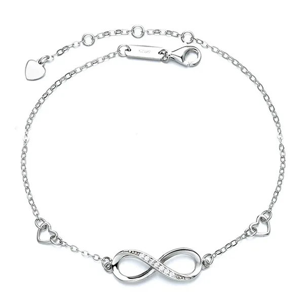 Vòng Đeo Tay LiLi Jewelry Hình Vô Cực Đính Đá CZ Lili_877257 Màu Bạc