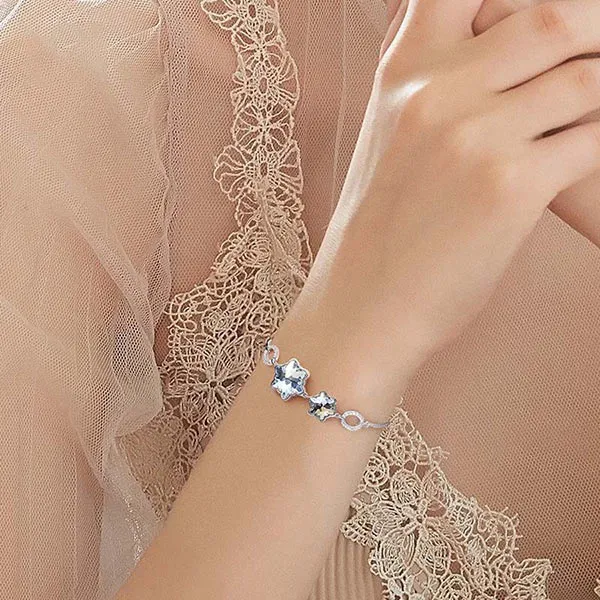 Vòng Đeo Tay LiLi Jewelry Mạ Bạch Kim Đính Đá Swarovski Lili_929485 Màu Bạc - Trang sức - Vua Hàng Hiệu