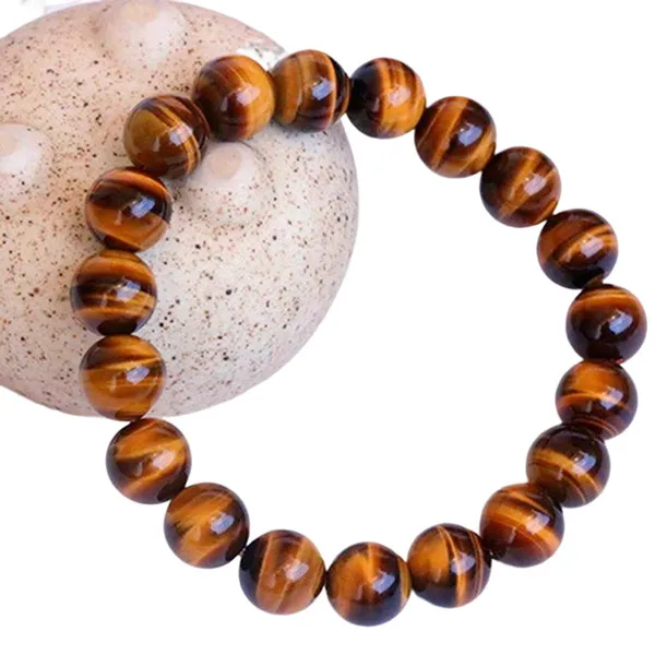 Vòng Đeo Tay LiLi Jewelry Mắt Hổ 7A Lili_733336 Màu Nâu Vàng Size 10mm