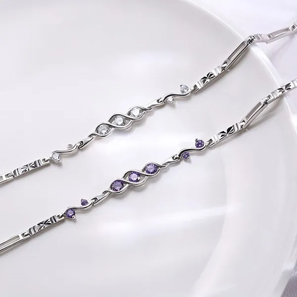 Vòng Đeo Tay LiLi Jewelry The Beauty Đính Đá Cz Lili_421447 Màu Tím