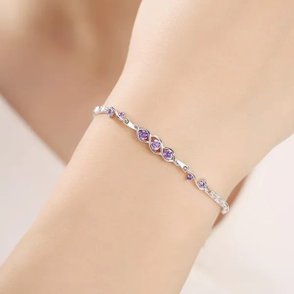 Vòng Đeo Tay LiLi Jewelry The Beauty Đính Đá Cz Lili_421447 Màu Tím