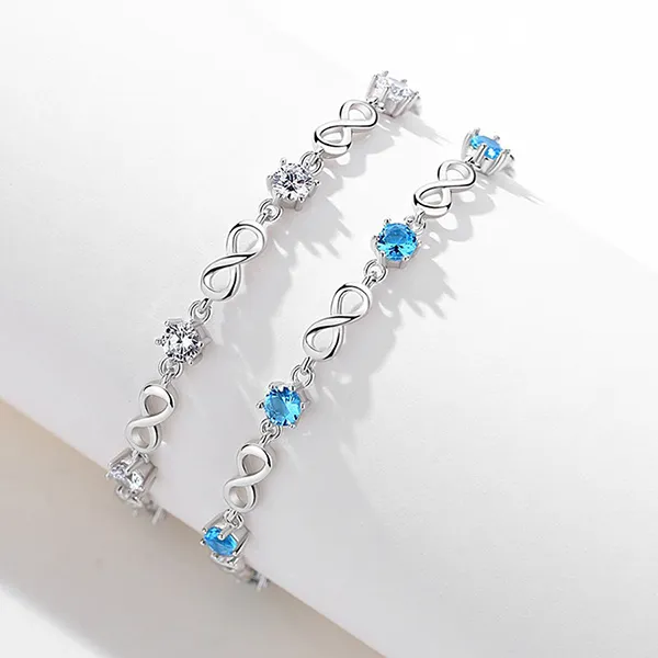 Vòng Đeo Tay LiLi Jewelry Vô Cực Eunice Lili_637129 Màu Bạc Xanh - Trang sức - Vua Hàng Hiệu