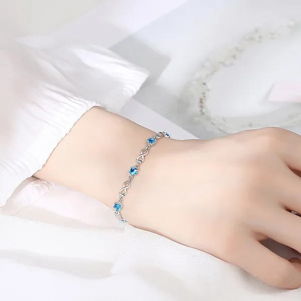 Vòng Đeo Tay LiLi Jewelry Vô Cực Eunice Lili_637129 Màu Bạc Xanh - Trang sức - Vua Hàng Hiệu
