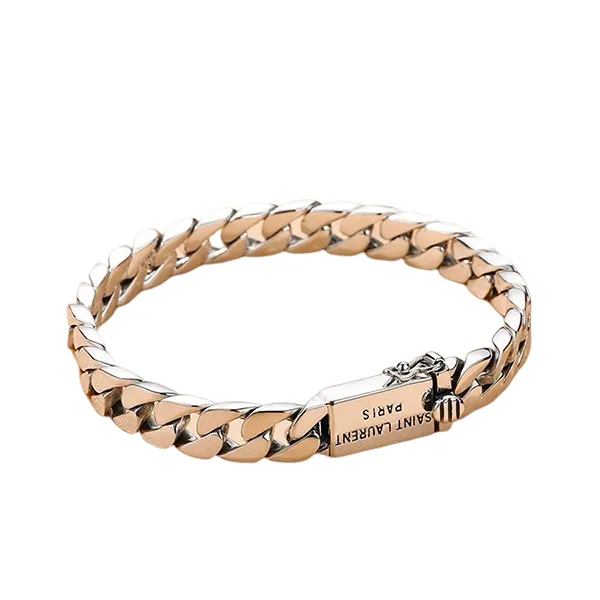Vòng Đeo Tay Nam LiLi Jewelry Double C Lili_746785 Màu Bạc Size 19
