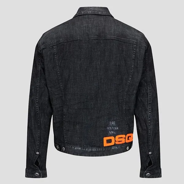 Áo Khoác Dsquared2 Distressed Denim Black S74AM1230 S30357 Màu Đen Size 48