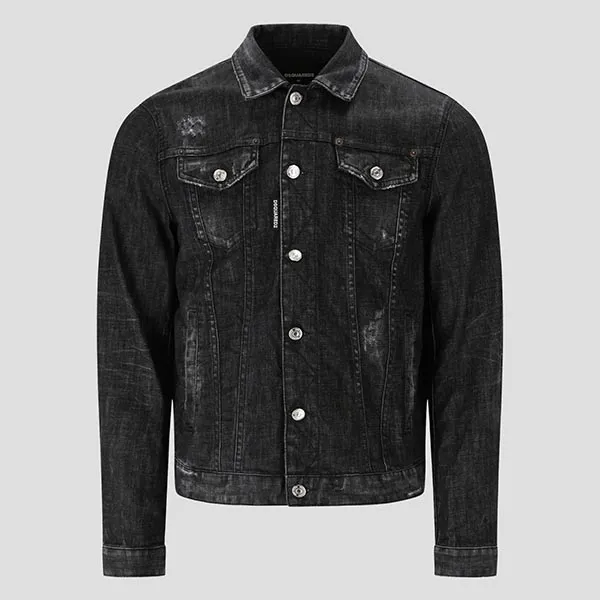 Áo Khoác Dsquared2 Distressed Denim Black S74AM1230 S30357 Màu Đen Size 48