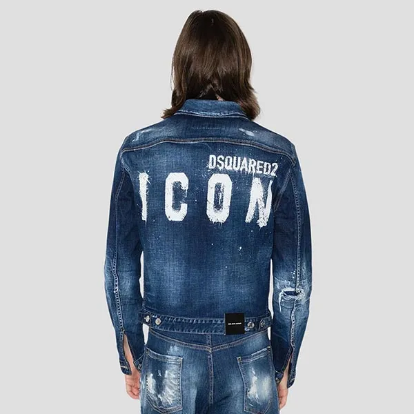 Áo Khoác Dsquared2 Icon Spray Dan Denim S79AM0033 S30342 Màu Xanh - Thời trang - Vua Hàng Hiệu