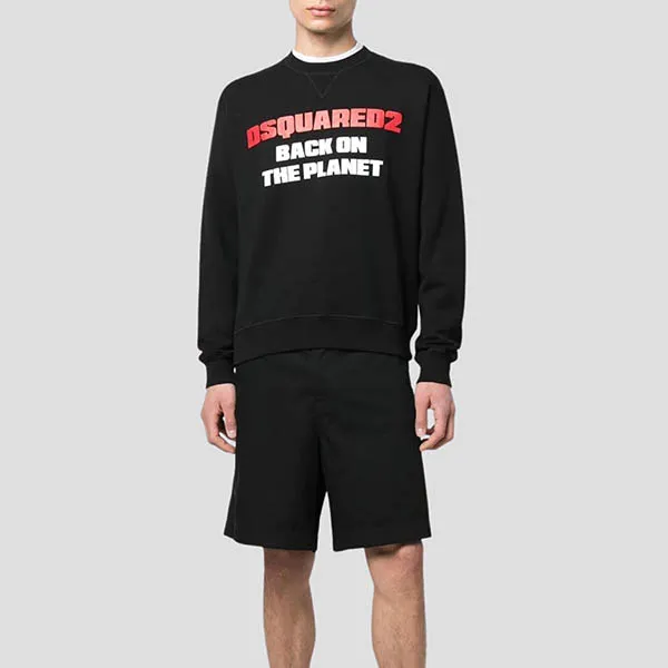 Áo Nỉ Dsquared2 Black Back On The Planet Printed Sweatshirt S71GU0554 S25516 900 Màu Đen Size S - Thời trang - Vua Hàng Hiệu