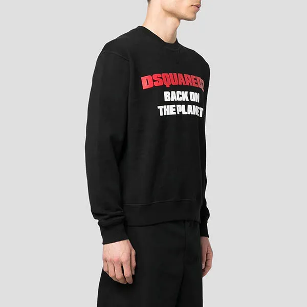 Áo Nỉ Dsquared2 Black Back On The Planet Printed Sweatshirt S71GU0554 S25516 900 Màu Đen Size S - Thời trang - Vua Hàng Hiệu