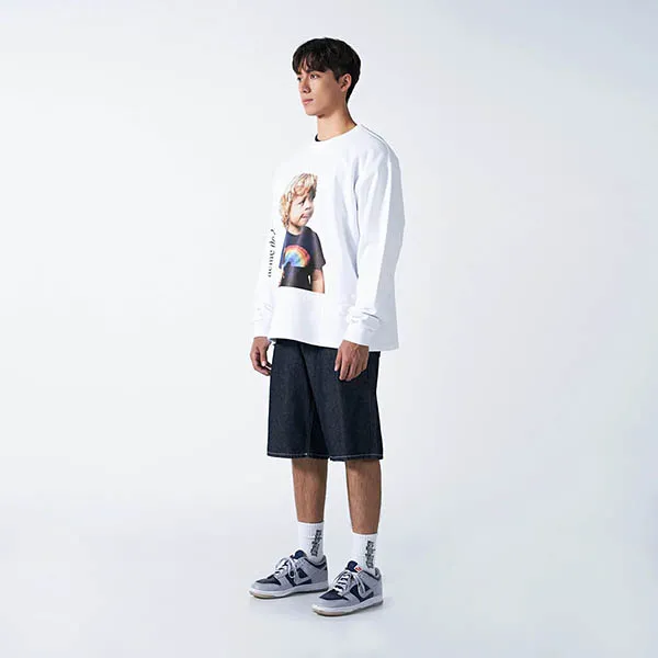 Áo Nỉ Sweater Acmé De La Vie ADLV Baby Face Rainbow Shirt White Màu Trắng - Thời trang - Vua Hàng Hiệu