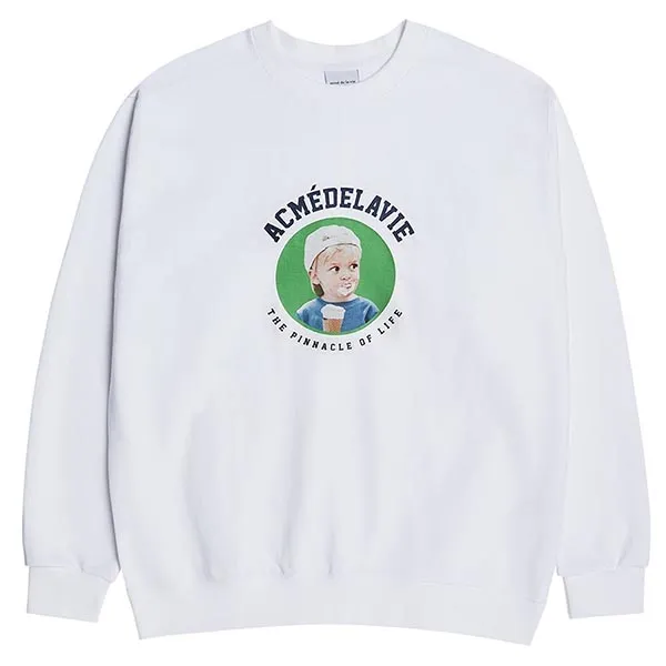 Áo Nỉ Sweater Acmé De La Vie ADLV Baby Face Sweatshirt White Mini Cap Màu Trắng - Thời trang - Vua Hàng Hiệu