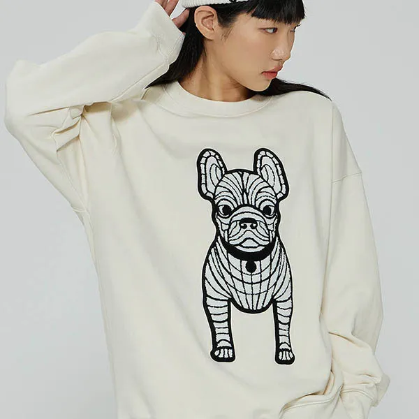 Áo Nỉ Sweater LifeWork Big Radock Bookle Wappen LW211MT222 Màu Trắng Kem