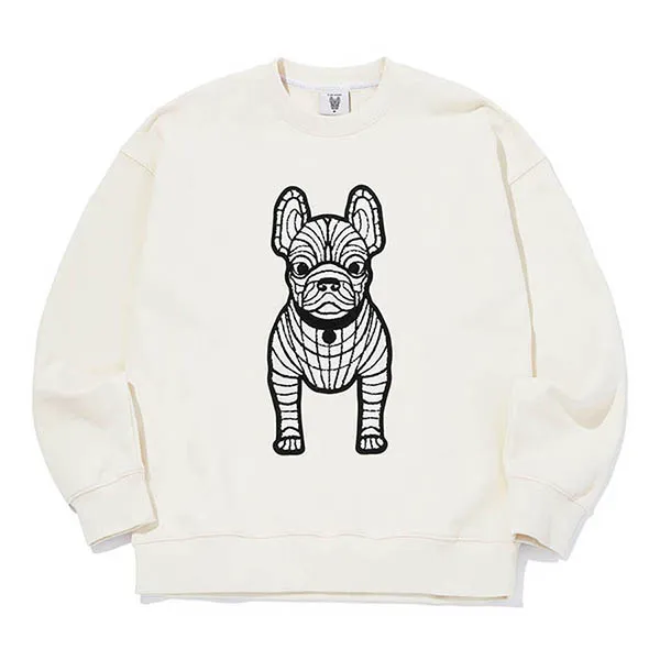 Áo Nỉ Sweater LifeWork Big Radock Bookle Wappen LW211MT222 Màu Trắng Kem